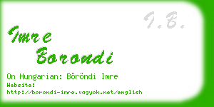 imre borondi business card
